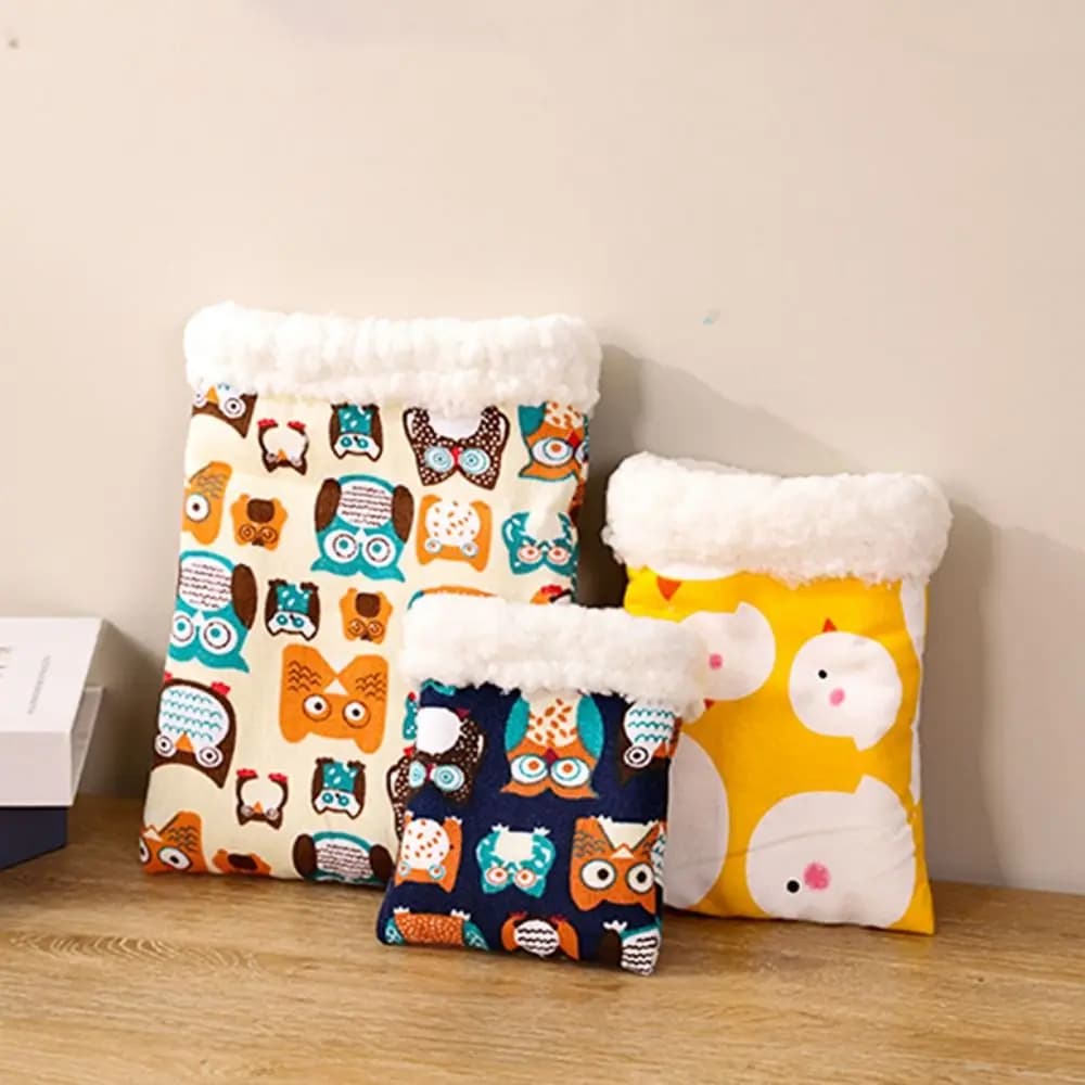 Cute Pocket Hamster Cotton Nest Chicken/Owl Pocket Shape Pocket Pet Carriers Bag Fleece/Canvas Warm Warm Hamster Bed