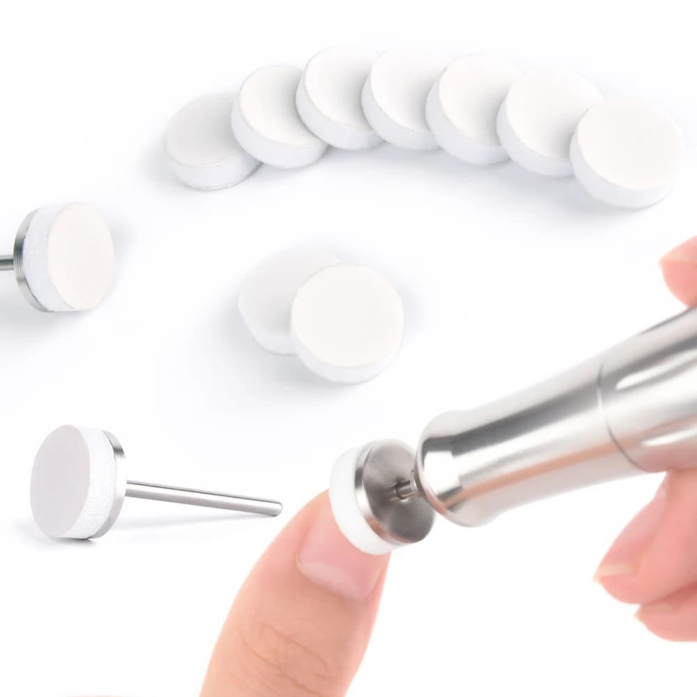 KADS 15mm Nail Polishing Wheel Polishing Rod Stainless Steel Disc Nail Drill Toe Tool Buff Used with Electric Nail Drill