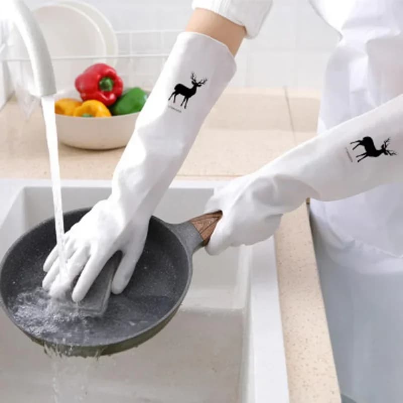20 paia di utensili per lavare i piatti per lavori e pulizie in cucina, resistenti guanti da cucina in lattice di gomma impermeabile per donna