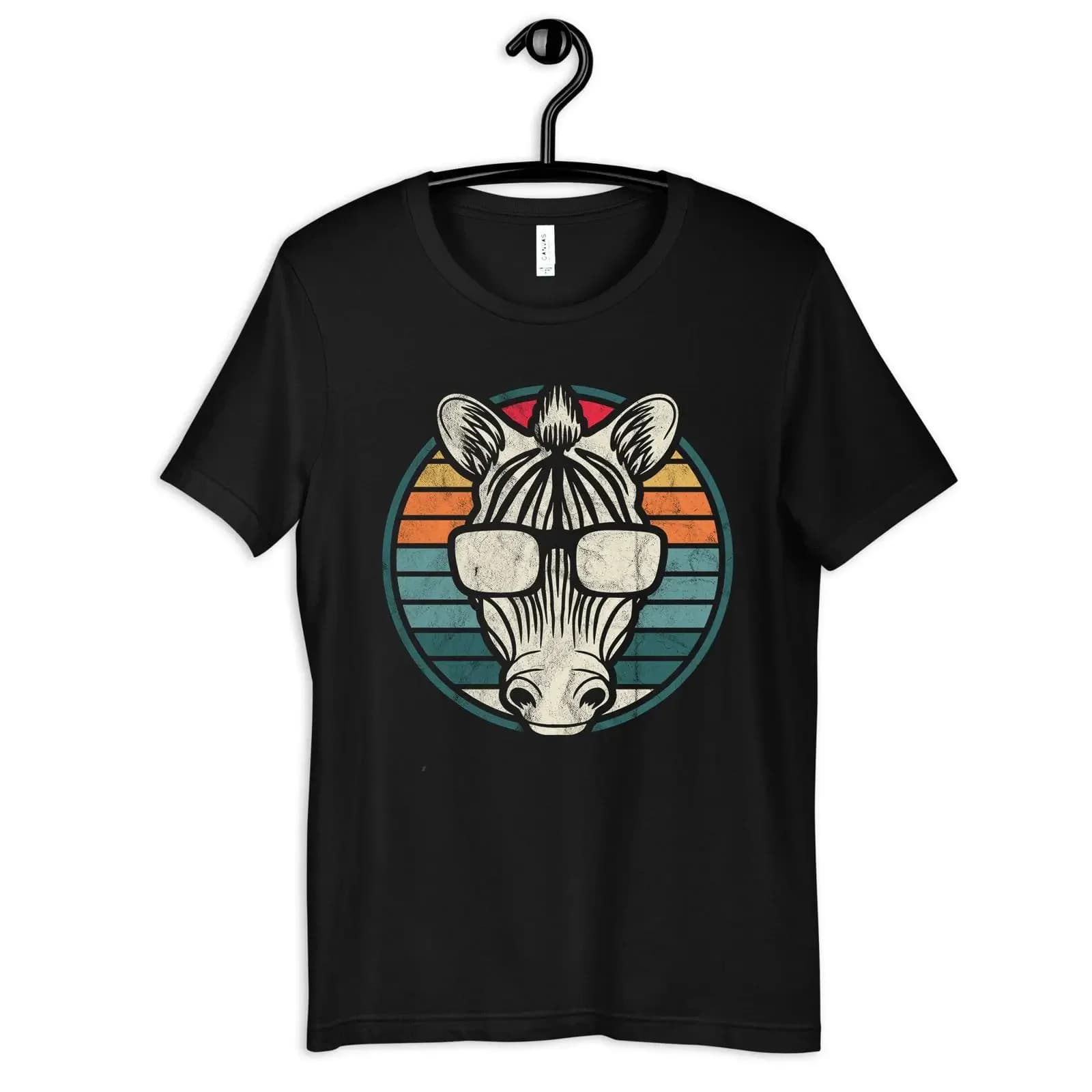 Zebra T Shirt Retro Sunglasses Zoo Kids Long Sleeve SweaT vintage Washed Soft Top For Everyday Wear Slightly Breathable homme