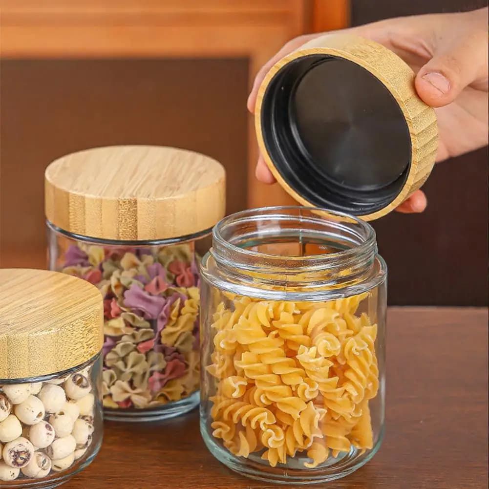 4 pz/set vasetti per avena notturna vasetti ermetici in vetro con coperchi contenitori per la preparazione dei pasti a tenuta stagna contenitore riutilizzabile sigillato per la conservazione degli alimenti