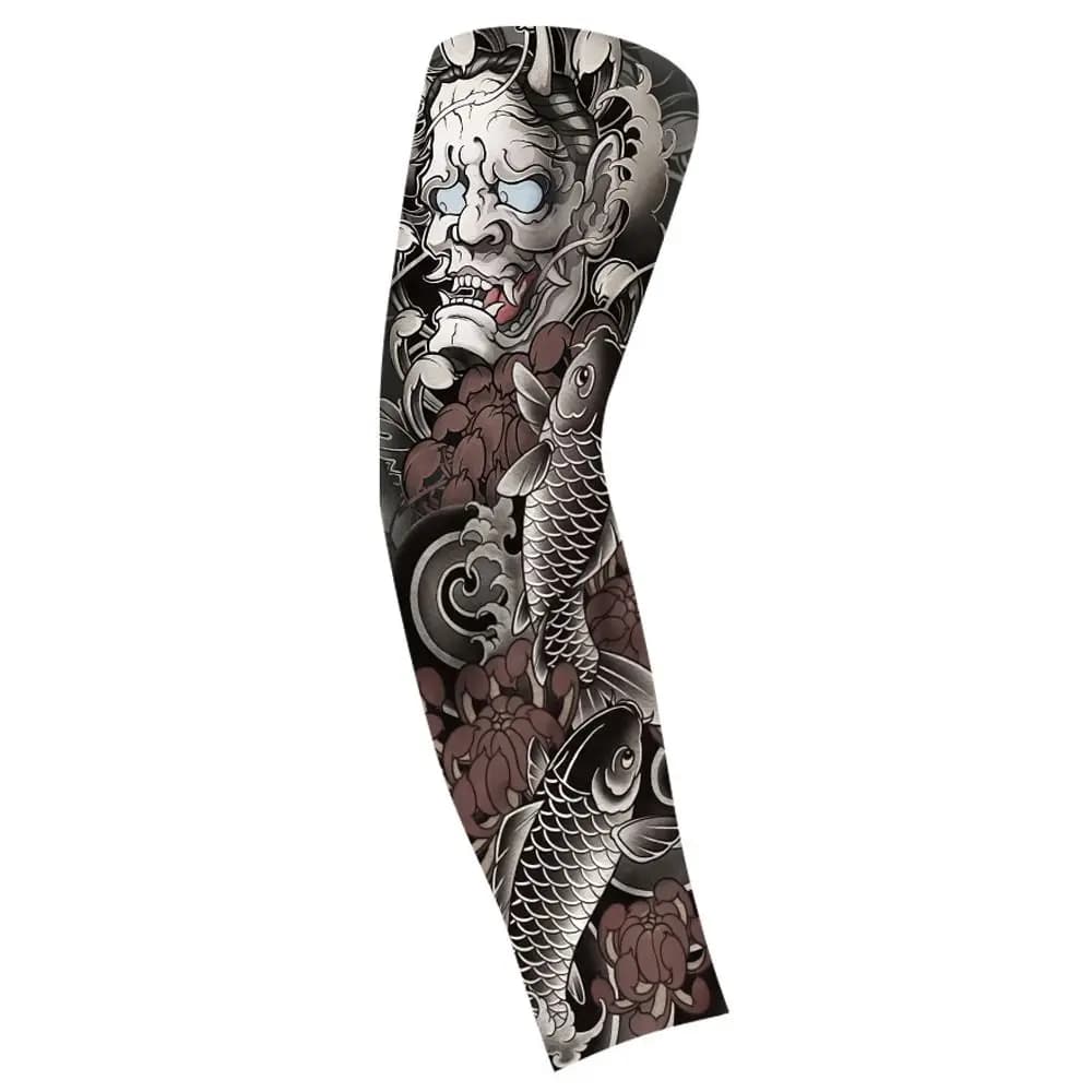 Flower Arm Pattern Flower Arm Tattoo Sleeve Elastic Thin Sun Protection Cover Long-sleeved Sunscreen Men Sunscreen Sleeve
