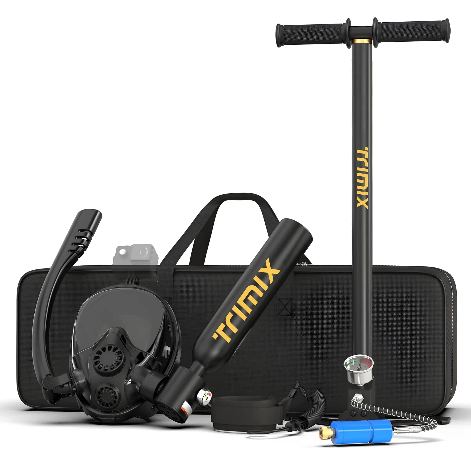 Trimix Lung Tank Dive Light: maschera integrale con mini serbatoio per lo snorkeling migliorato