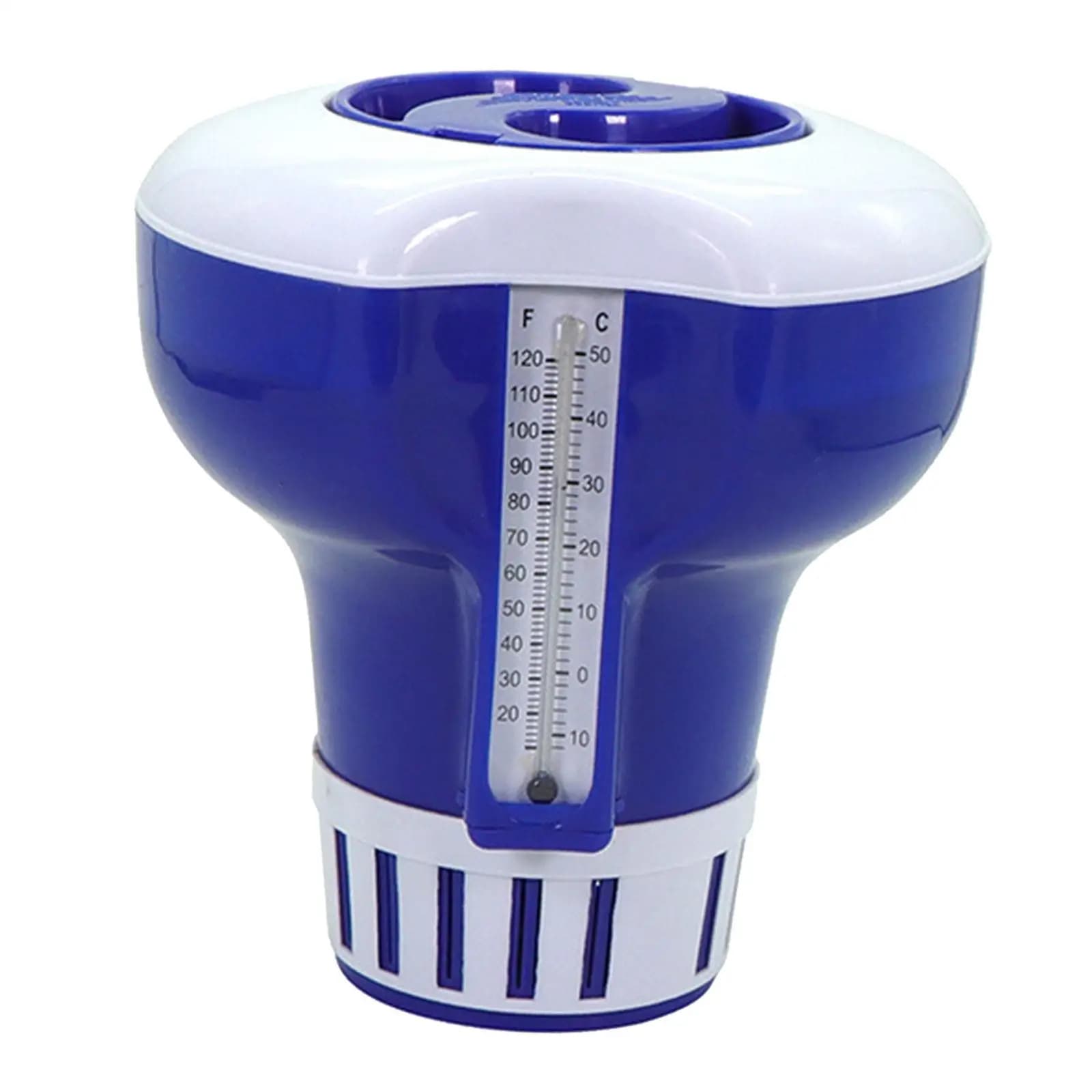 Dispenser galleggiante per cloro con termometro per piscina (cloro e bromo)