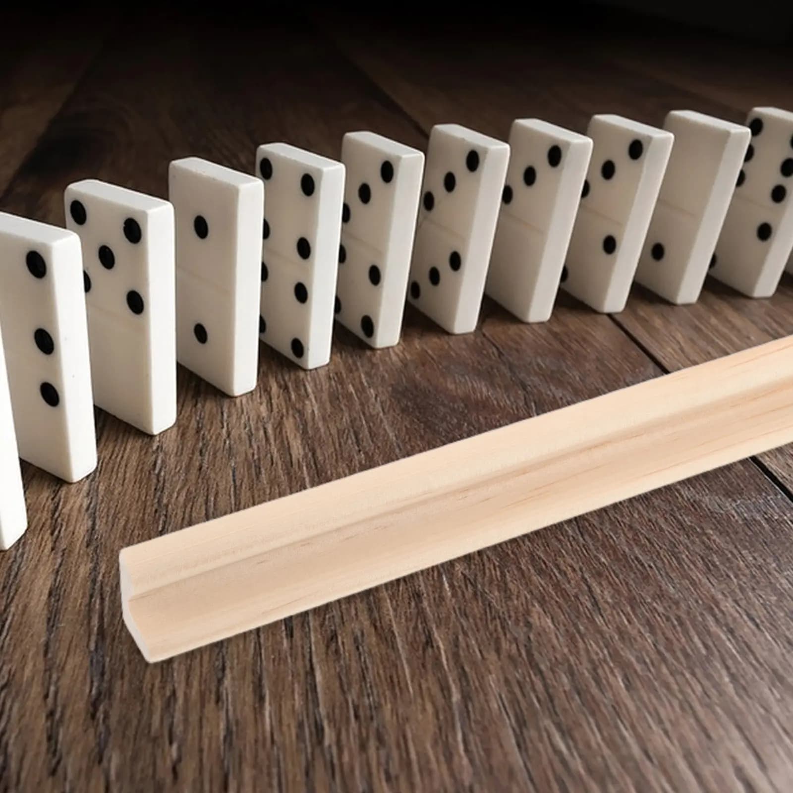 Set di 4 Vassoi in Legno Non Finito per Domino, Porta Tessere a Fila Singola per Giochi di Domino e Mahjong, Accessori per Giochi da Tavolo per Bambini e Adulti