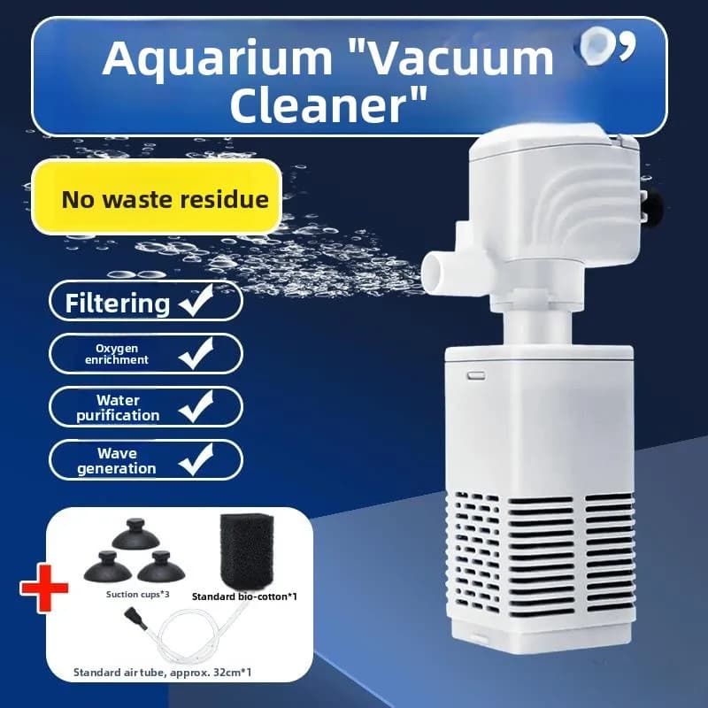 Filtro per acquario Tee-in-One Oxyger incorporato Piccolo depuratore d'acqua Pompa d'aria Fi Pompa di circolazione per WC Acquario domestico