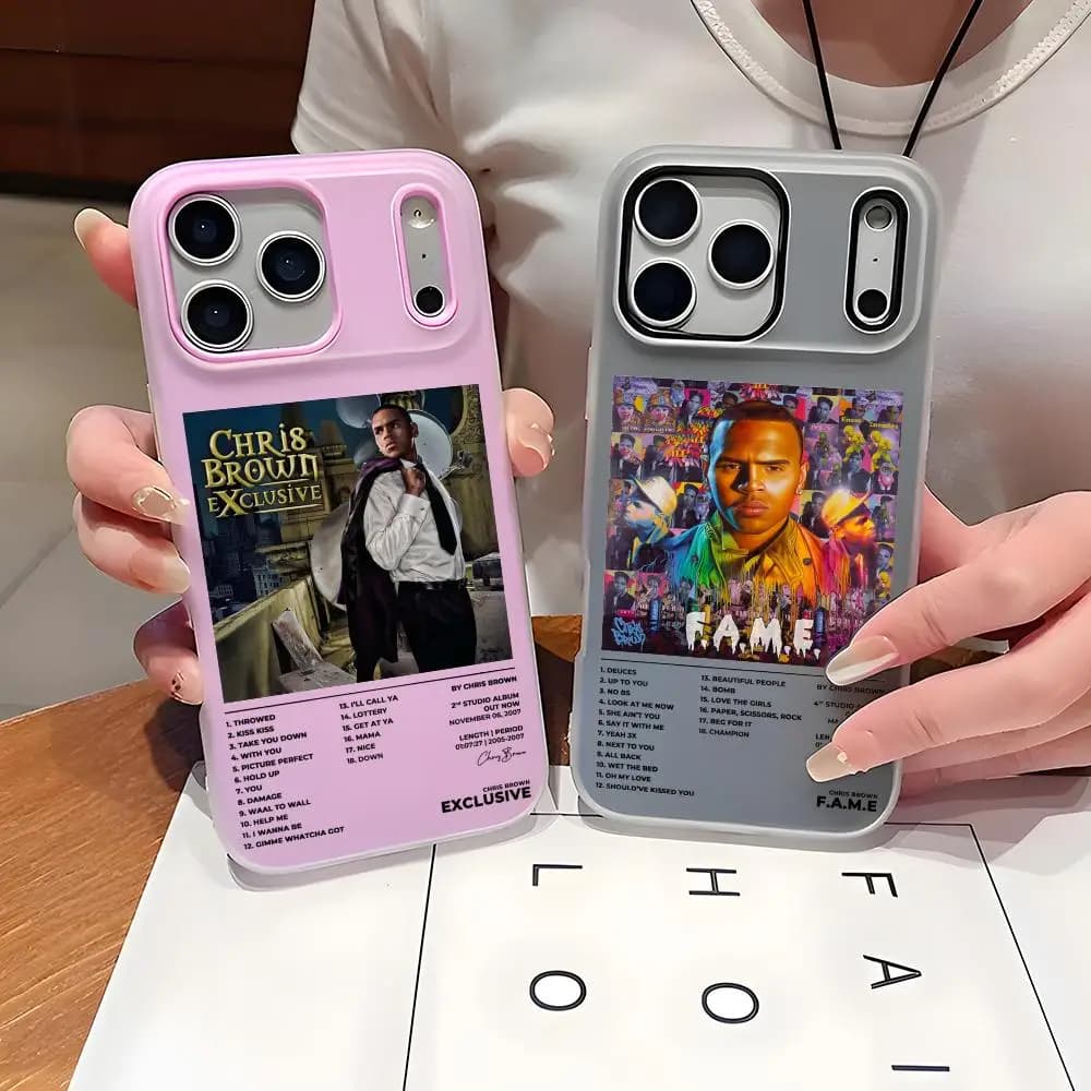 Cover for iPhone Rapper C-Chris B-Brown, soft shockproof transparent case for iPhone 17 16 15 14 13 11 Pro Max Plus Mini