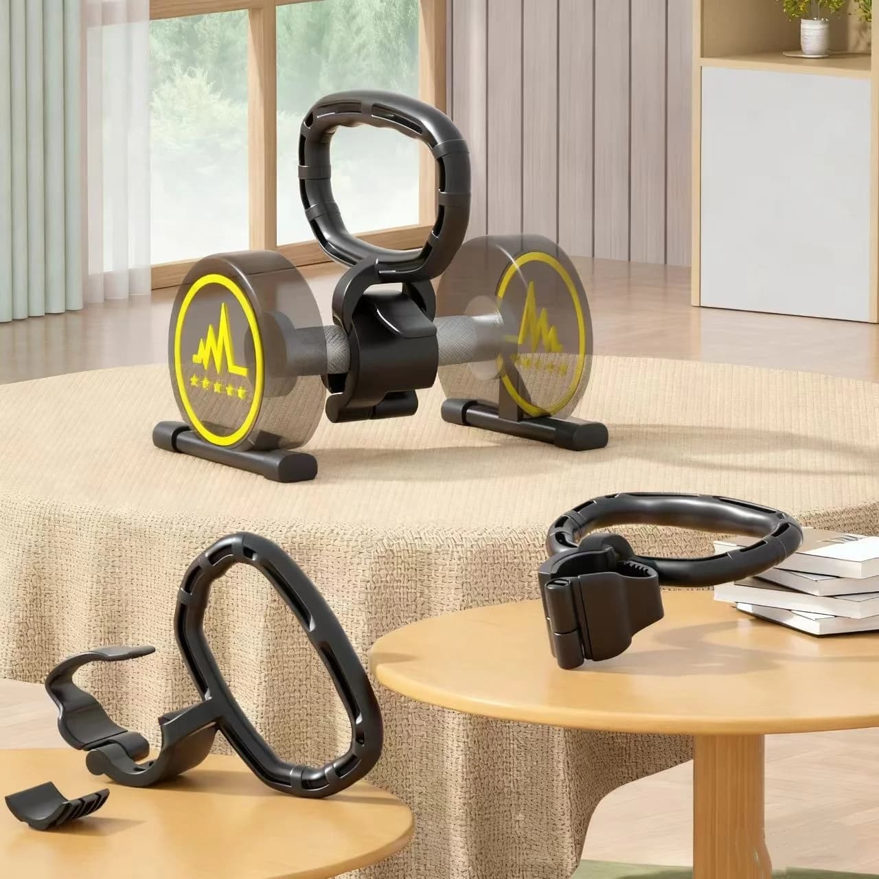 Latest Portable PP Material Comfortable Durable Adjustable Weight Kettlebell Converter Dumbbells for Strength Training