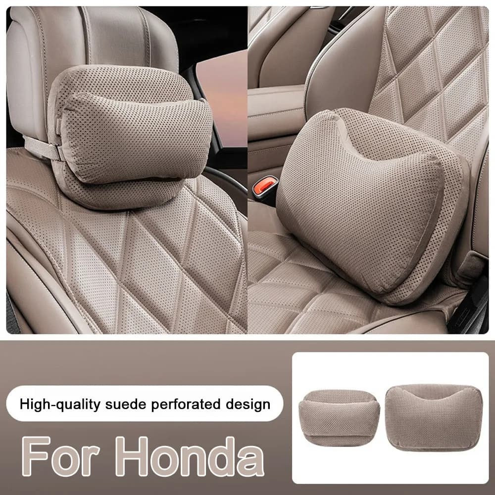 Auto Collo Cuscino Pelle Scamosciata Poggiatesta Sedile Supporto Lombare Cuscino Vita Cuscino Per Honda Civic CR-V Accord Jade Crider Odyssey FIT