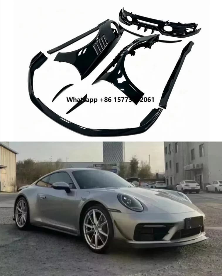 Kit Carrozzeria in Fibra di Carbonio Stile OD per Carrera 911 992: Labbro Anteriore, Minigonne Laterali, Diffusore Posteriore e Spoiler