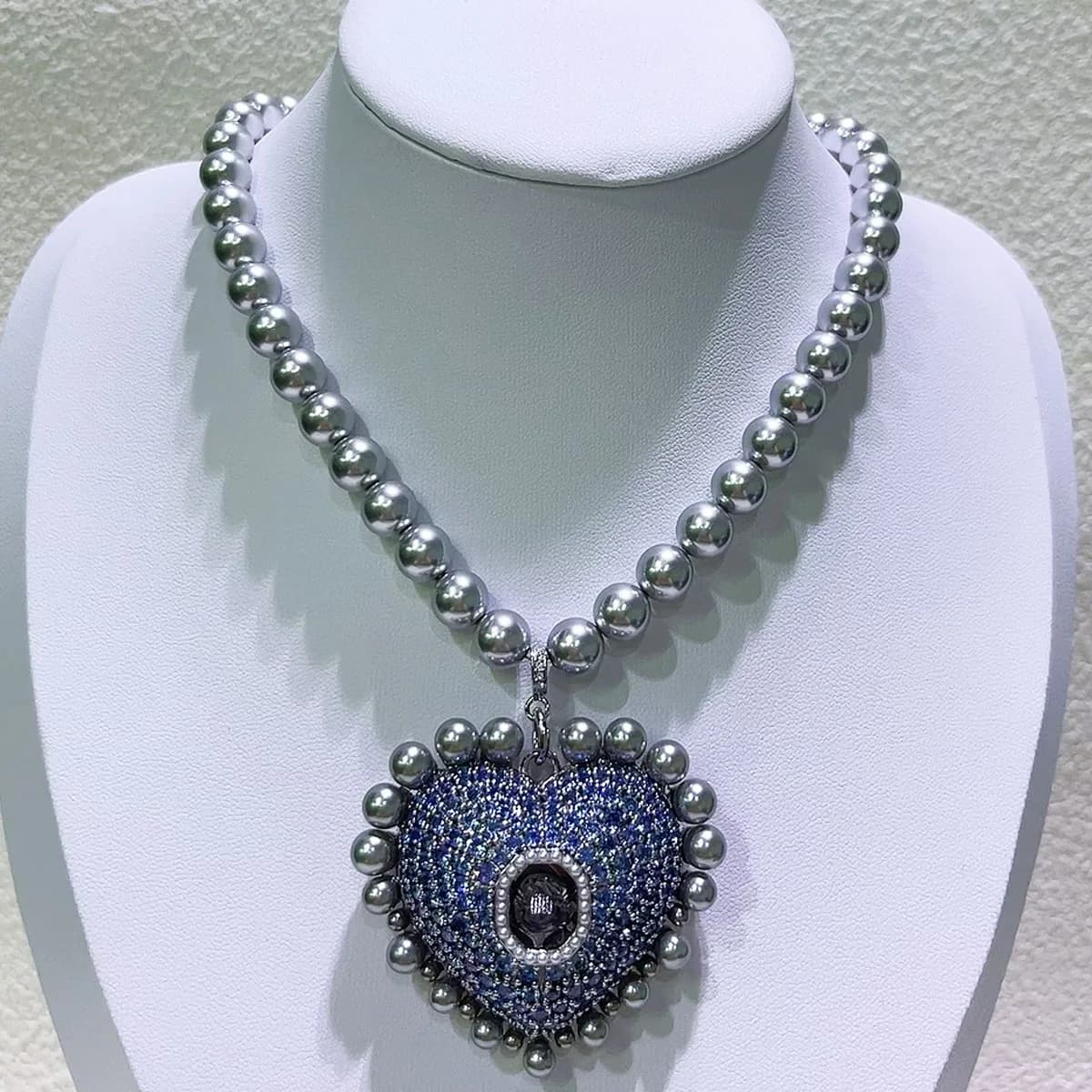 High Quality Jewelry Y Shape Necklace Love Heart Pink Blue Sales Trend Hot Sale Heart Red Fire Heart Charging Gift for Women