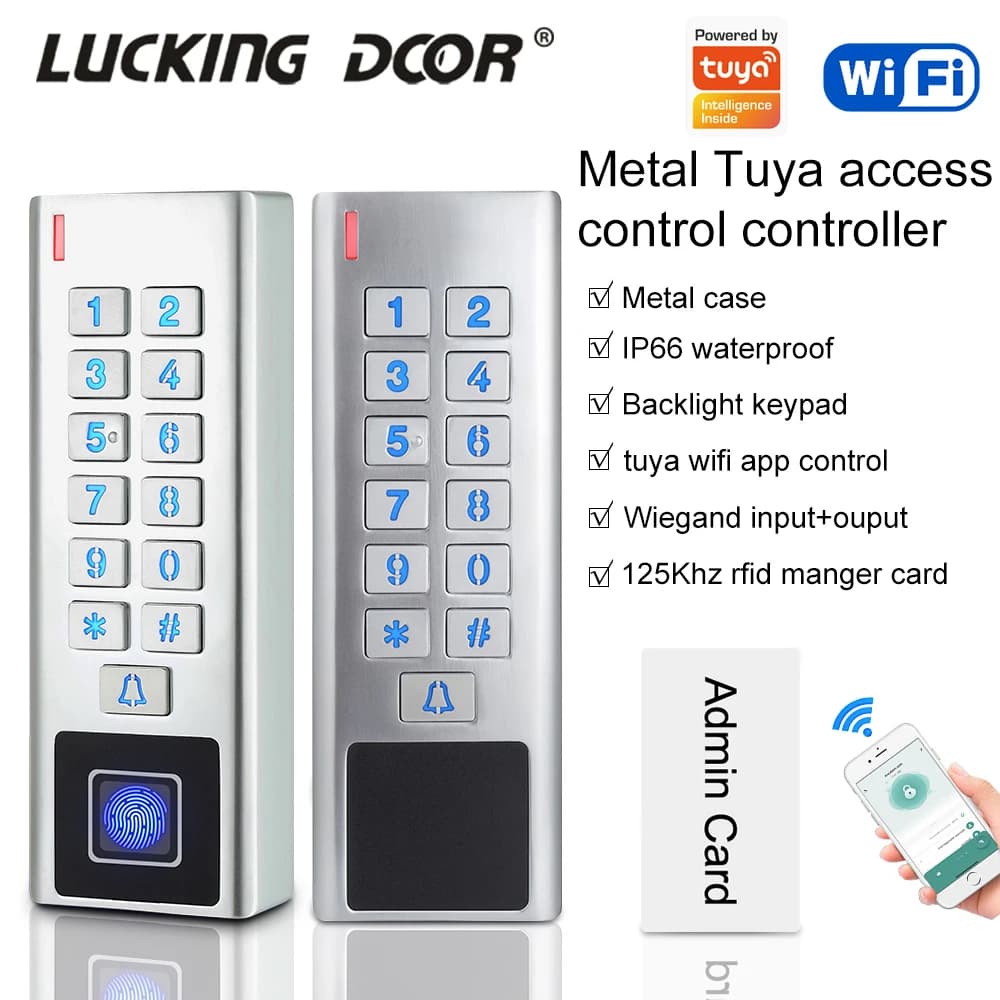 Tuya Smart Fingerprint Door Lock Tastiera Wifi Impermeabile IP66 Cancello esterno Passcode RFID ID Card App Keyless Entry Serratura elettrica