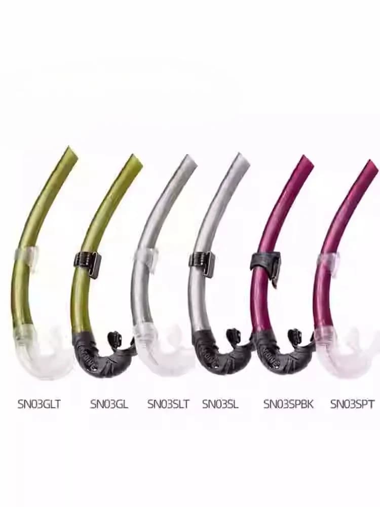 Tubo respiratorio pieghevole in silicone per snorkeling e immersioni libere
