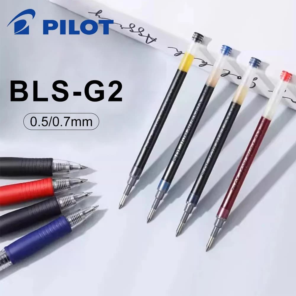 6 pezzi di ricariche originali per penne gel Japan Pilot Dr. Grip BLS-G2 0.5/0.7mm Inchiostro Nero Rosso Blu per Cancelleria Scolastica e da Ufficio B2P/G2
