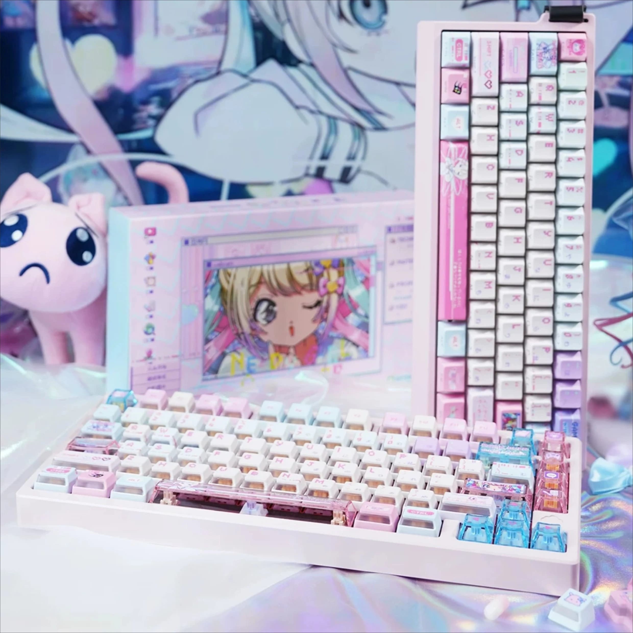 Titan Nation Streamer Overload Anime Keycap Original Factory Height PBT Custom Cute Keycaps Mechanical Keyboard PC Accessories