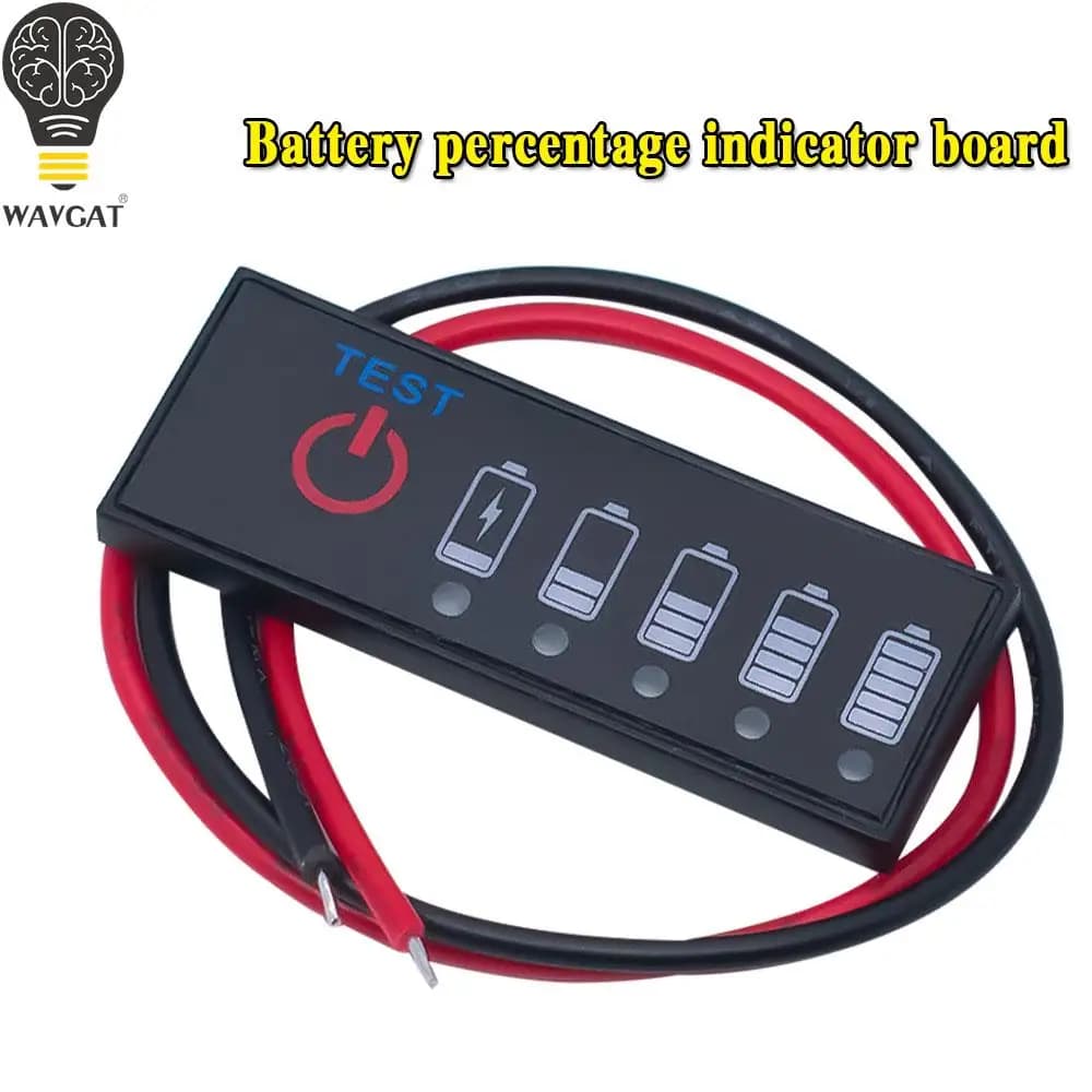 WAVGAT 3.7V-72V Batteria al litio Scheda lampada di rilevamento potenza Batteria al piombo 12V Display di potenza al litio ferro fosfato