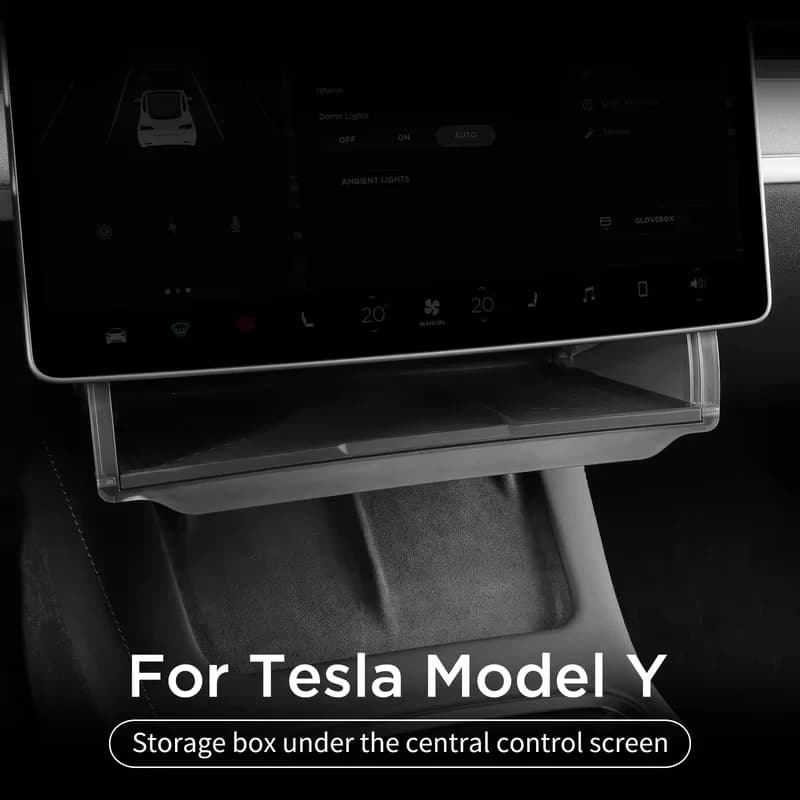 For Tesla Model Y 2021-2024 Car Storage Box Hidden Storage Organizer Case Tray Under The Central Control Screen