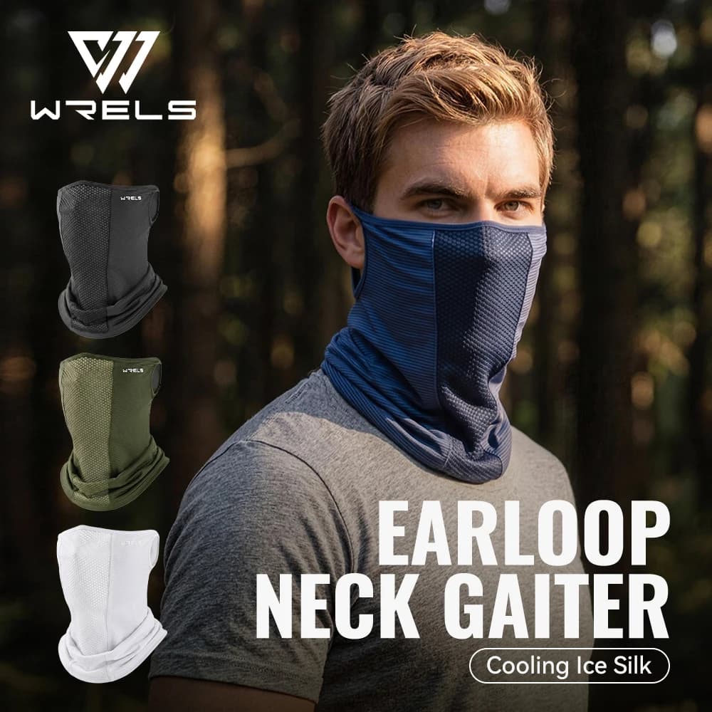 WRELS Balaclava Neck Gaiter Scarf Bandana UV Sun Protection Outdoors UPF 50+ Face Mask Cover for Women Men Sun Protection Mask