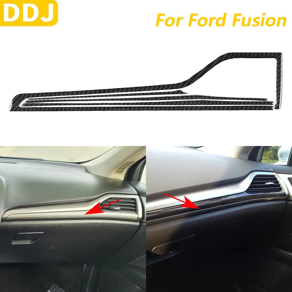 Per Ford Fusion 2013-2021 In Fibra di Carbonio Co-pilota Strumento Uscita Aria Pannello di Sfiato Set Trim Copertura Accessori Auto Adesivo Interno