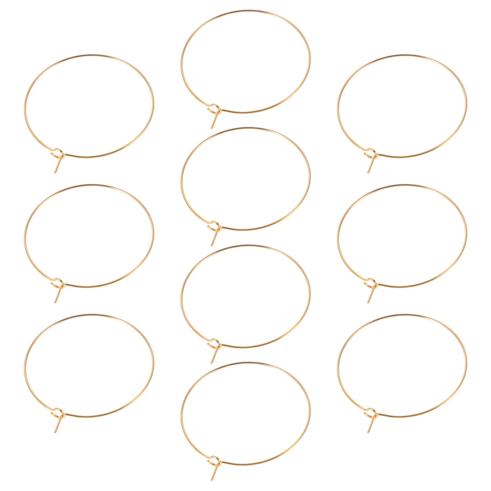 10 Pcs Big Hoops Flat Earrings Circle for Women Large Continuous Statement Circular