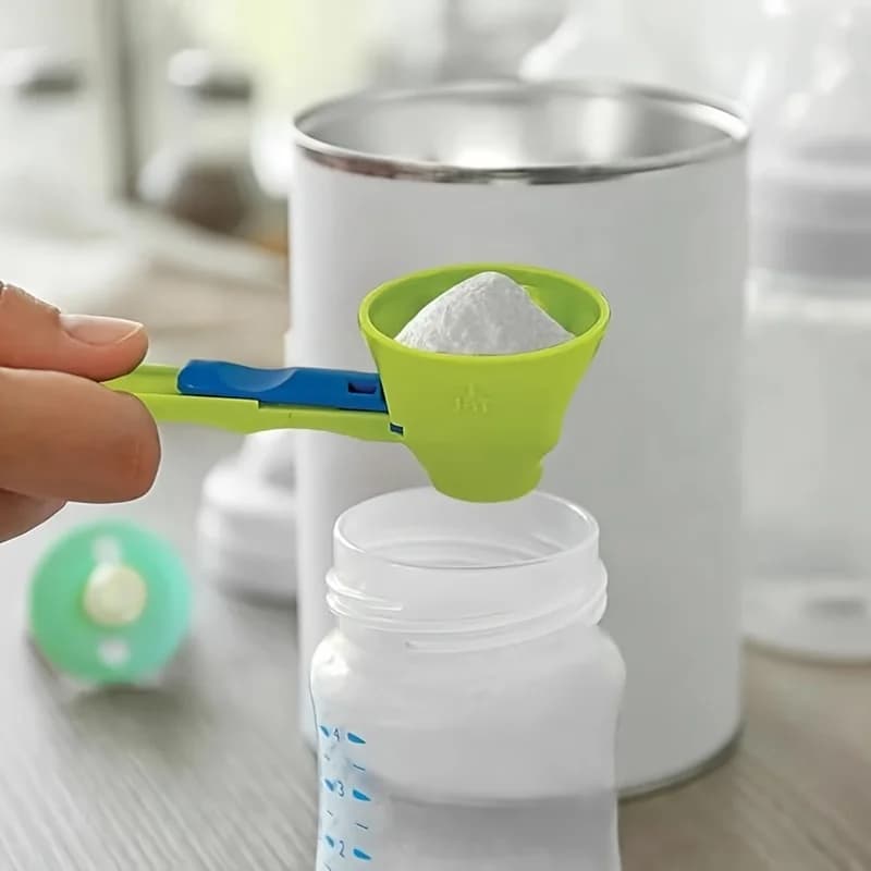 Set 2-in-1: Imbuto e Paletta per Proteine, Misurino Scorrevole con Imbuto Integrato, Utensile da Cucina Durevole in PP per Proteine in Polvere e Latte
