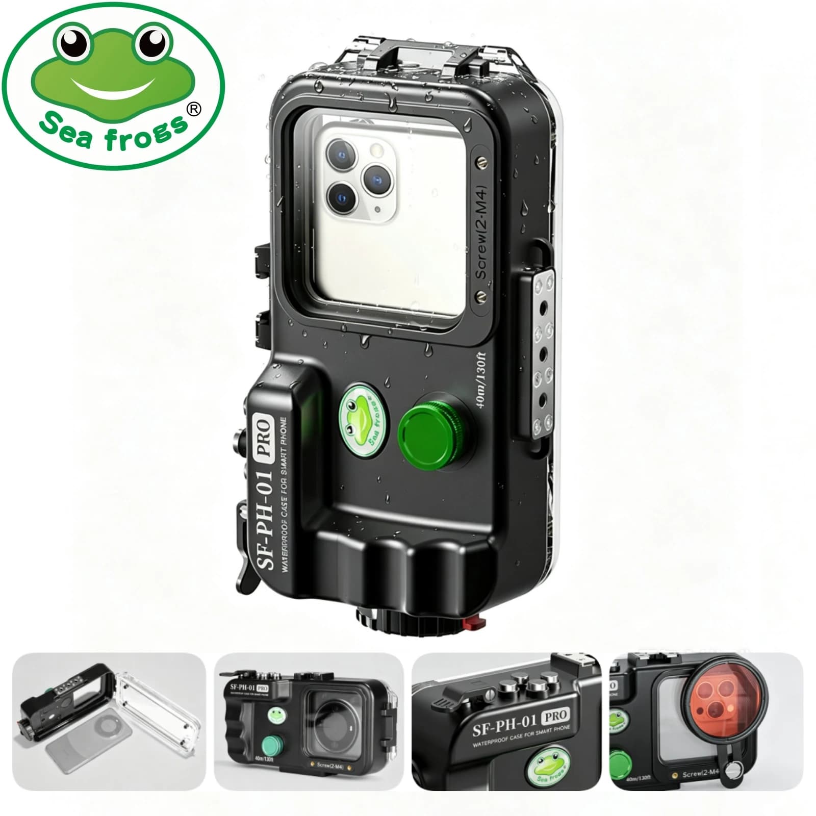 Seafrogs 40m/130ft Diving Snorkeling Underwater Waterproof Operated Photo Video Case for Iphone 17 16 Pro for Huawei Xiaomi