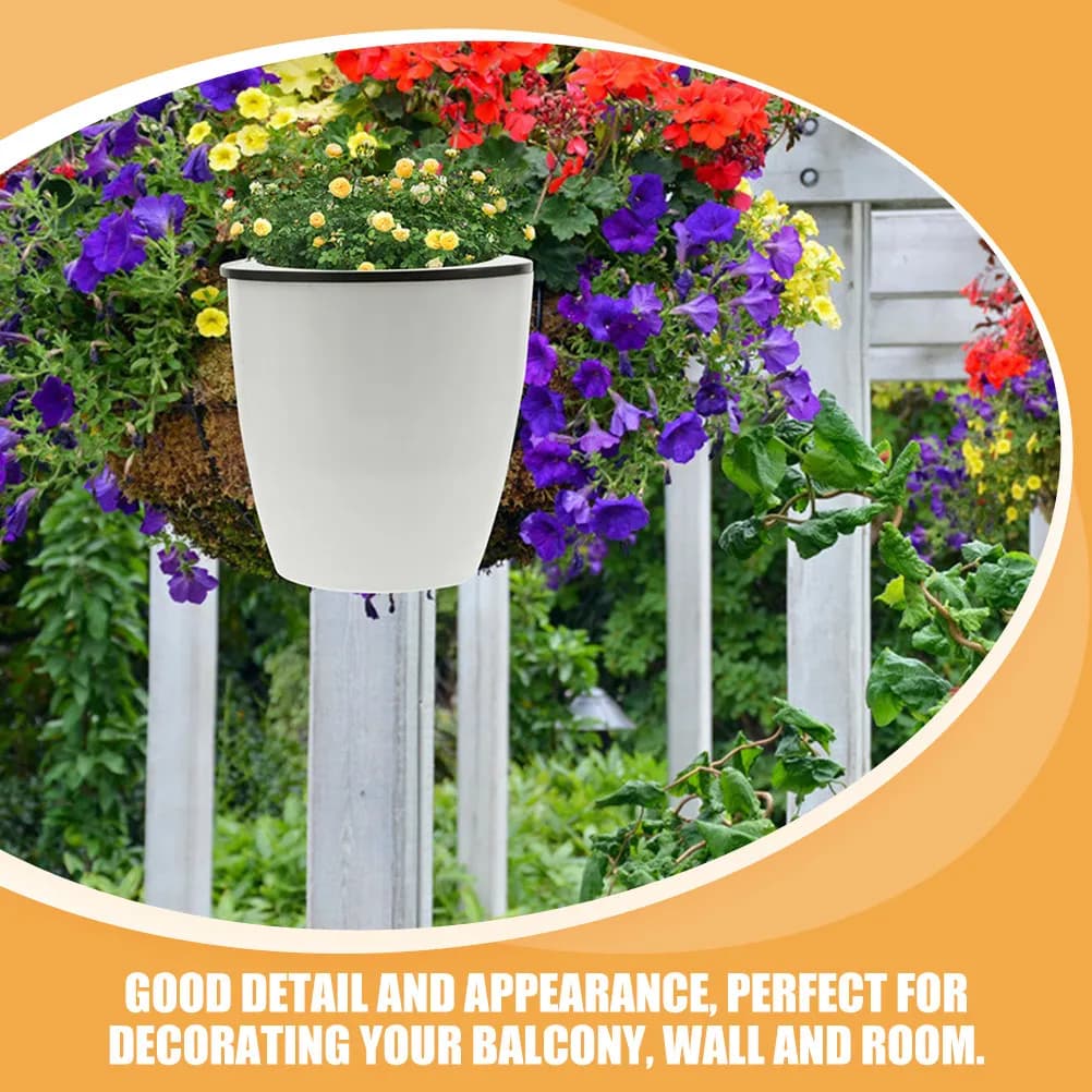 8Pcs Self Watering Hanging Planter Vertical Garden Flower Pot for Home Office Plants Breakage Proof Automatic Watering