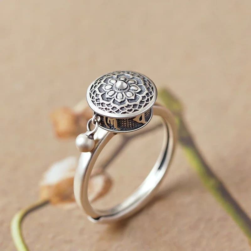 Anello antistress per l'ansia Anelli per dito fiore mandala per donna Anelli spinner aperti regolabili Anello agitatore Gioielli Anelli Mujer
