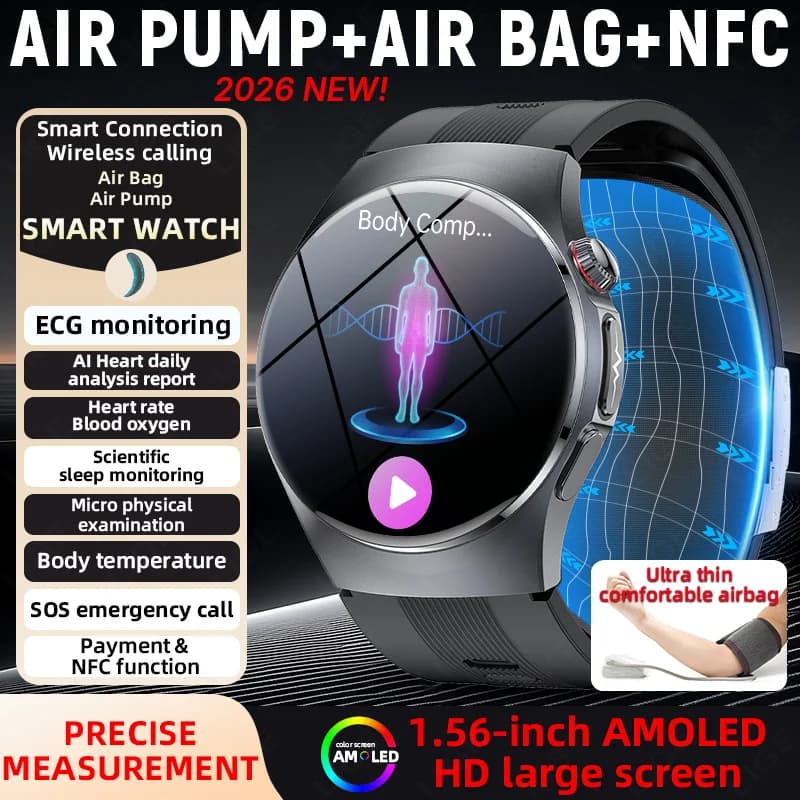 LIGE 2026 New Air Pump Airbag Accurate Measure Blood Pressure Smart Watch ECG+PPG Health Smartwatch Micro Physical Examination