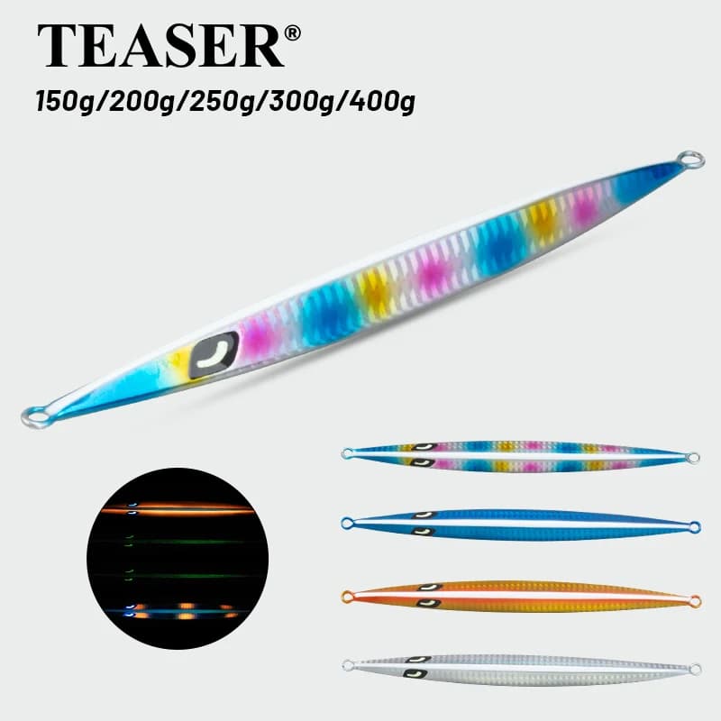 TEASER J38 Fishing in the sea: rod in iron sheet 150g-400g; Boat fishing: gold spear of the merola, quick sinking, slow agitation bait