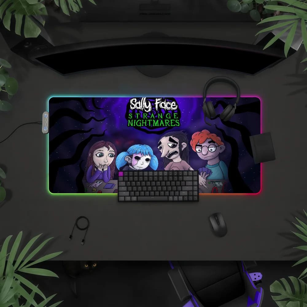 Tappetino per mouse S-Sally RGB LED antiscivolo, tappetino da scrivania in gomma, accessori da gaming, grande XXL, tappetino per tastiera da ufficio e computer.
