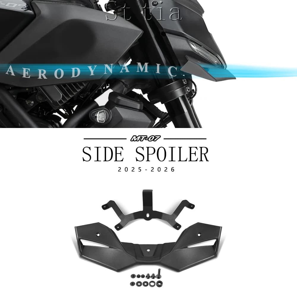 MT-07 New Motorcycle Front Spoiler Kit For Yamaha MT 07 MT07 2025- Downforce Naked Frontal Spoiler Winglet Aerodynamic Wing