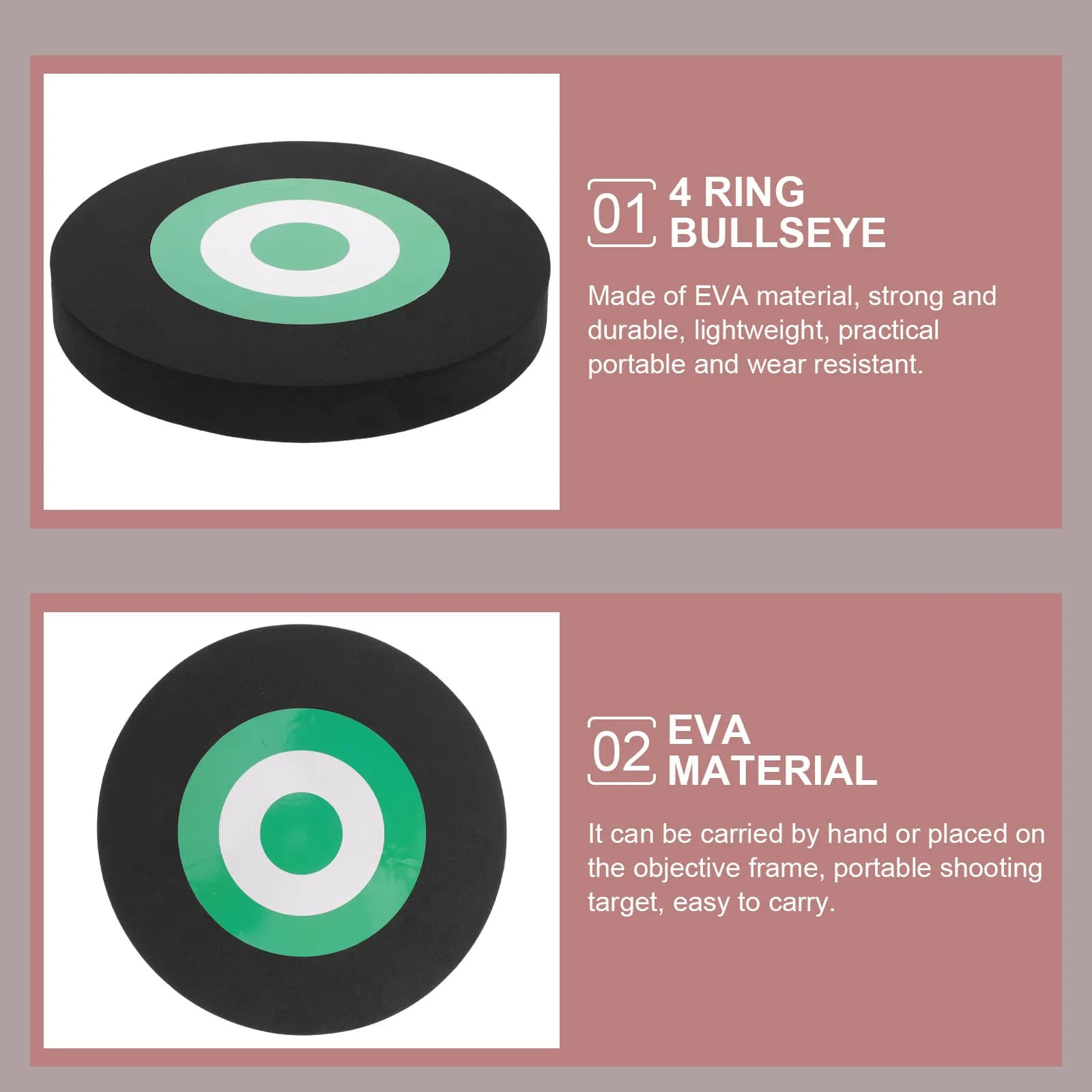 Archery Target Eva Wear-Resistant Portable 4 Ring Outdoor Practice Moving Bow Archery Accessory Moving Bow