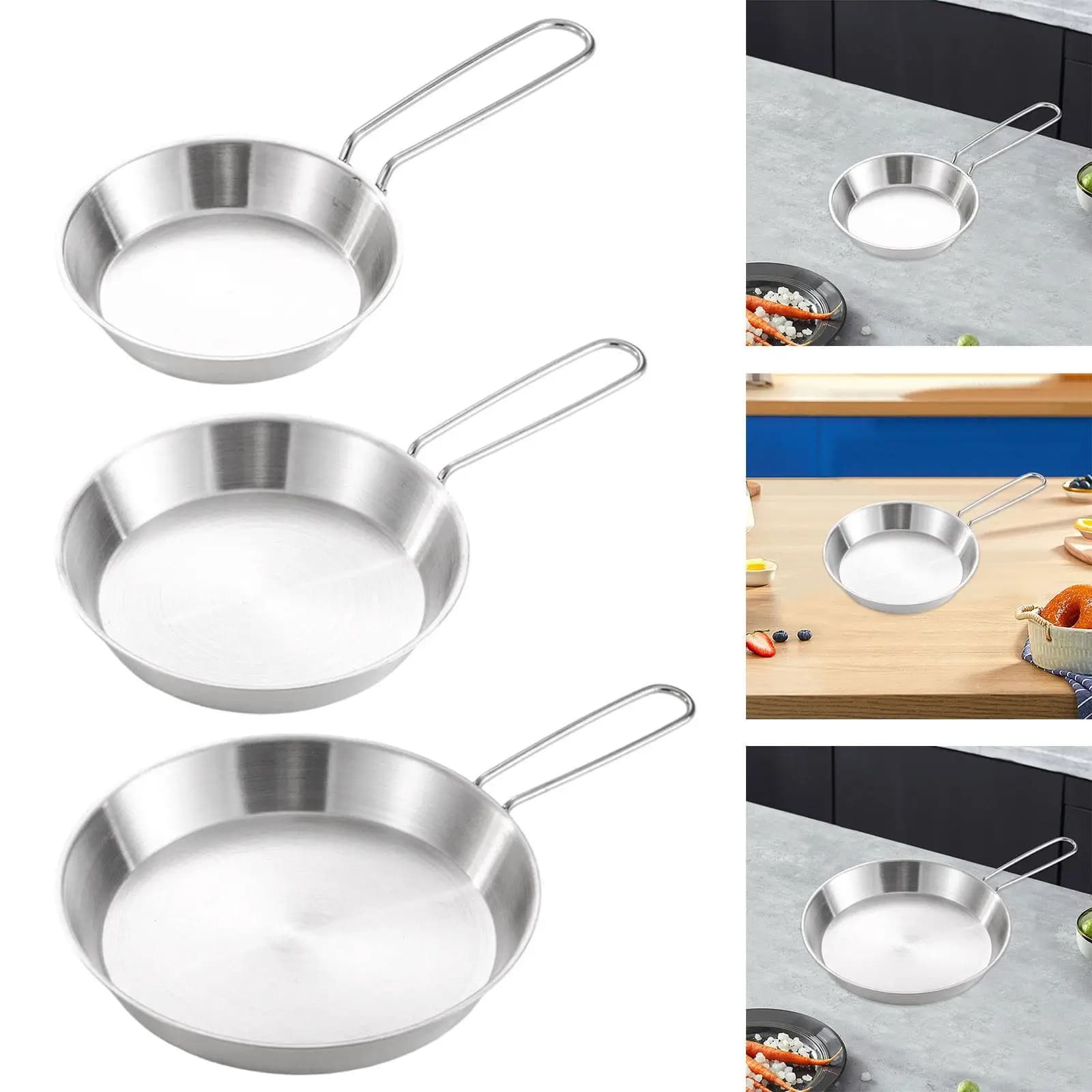 Stainless Steel Camping Board Pentole Folding Handle Multi-purpose Kitchen Plate for Outdoor Easy to Clean Non-stick pan