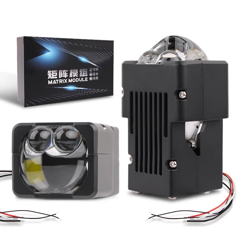Lenti per fari Mini Matrix da 1,7 pollici Evidenzia doppia lampadina per fari a LED laser 12V H4 Lente per proiettore Bi LED per auto a fascio alto e basso