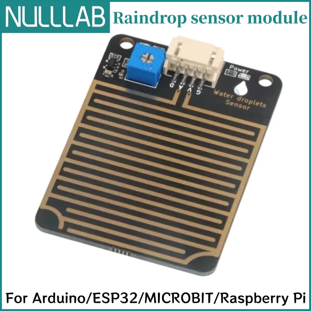 Digital Analog Raindrop Sensor Module Detect Raindrop Size with Protective Shell PH2.0 for Arduino ESP32 Microbit Raspberry Pi