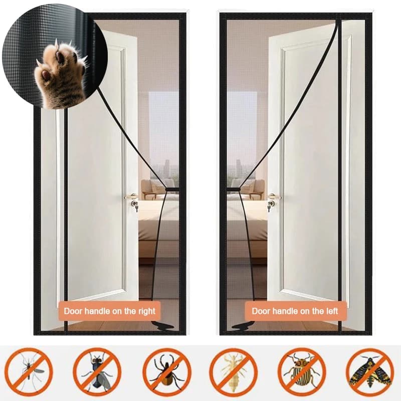 Tenda antimosche magnetica autoadesiva per carichi pesanti con chiusura automatica per porte e finestre Installazione semplice per interni ed esterni