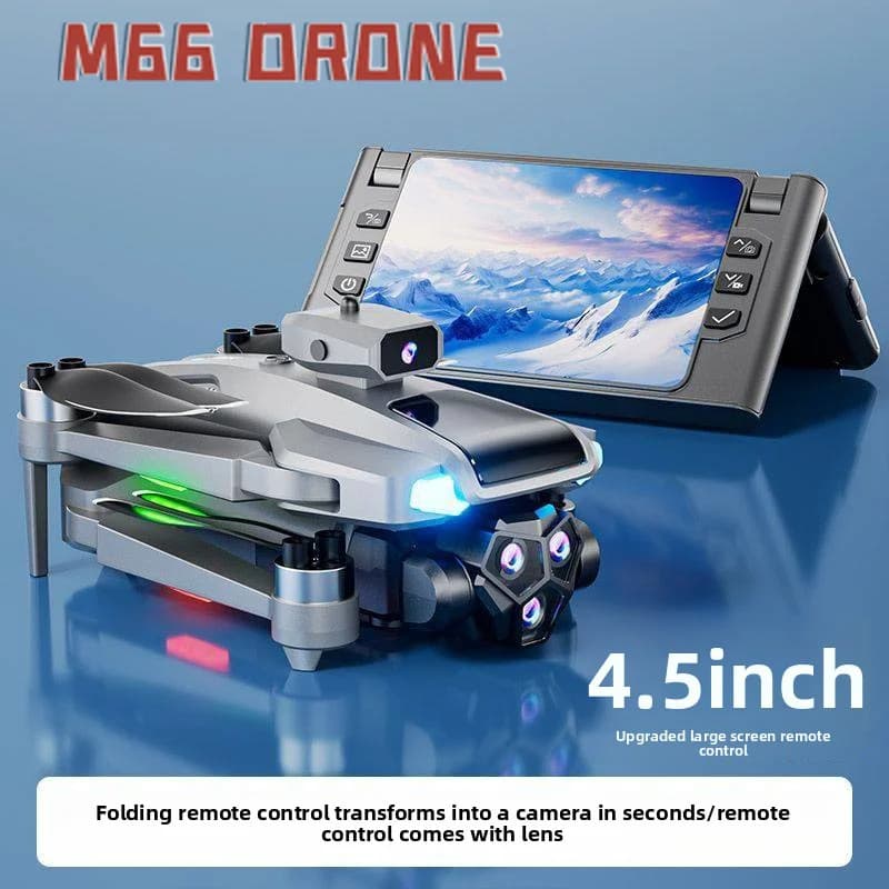 New Drone M66 HD Foldable with Remote Control, Camera and Screen, FPV 5G Square with Brushless Motor