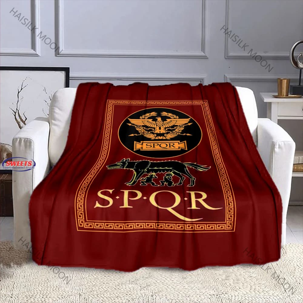 Nuovo! Coperta con stampa dell'impero romano sacro, morbida coperta per la famiglia in flanella, camera da letto, divano letto, scialle, regali per figlio, marito adolescente, regalo