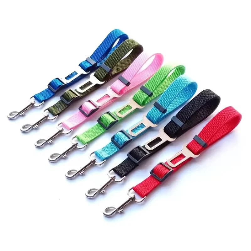Guinzaglio per cani in nylon da 1/2 pezzi, regolabile e retrattile, adatto per la maggior parte dei modelli di Bulldog Francese, con clip per cintura di sicurezza per auto.
