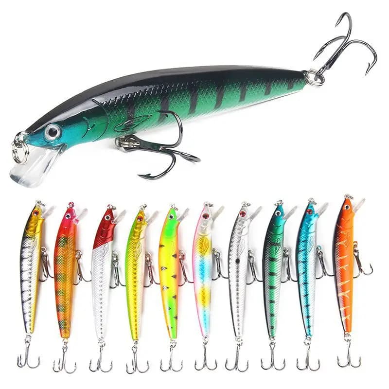 1 Pezzo Esca da Pesca 9g/10cm, Minnow Wobbler Galleggiante, Esca Artificiale Rigida per Bass, Crankbait per Carpa, Attrezzatura da Pesca