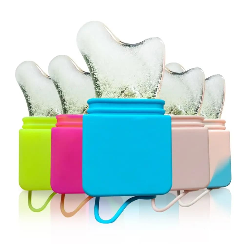 Gua Sha Silicone Ice Face Roller Terapia del freddo Sollevamento Contorno Stampo per cubetti di ghiaccio Illumina la bellezza Strumento per il contorno del lifting del viso Donne