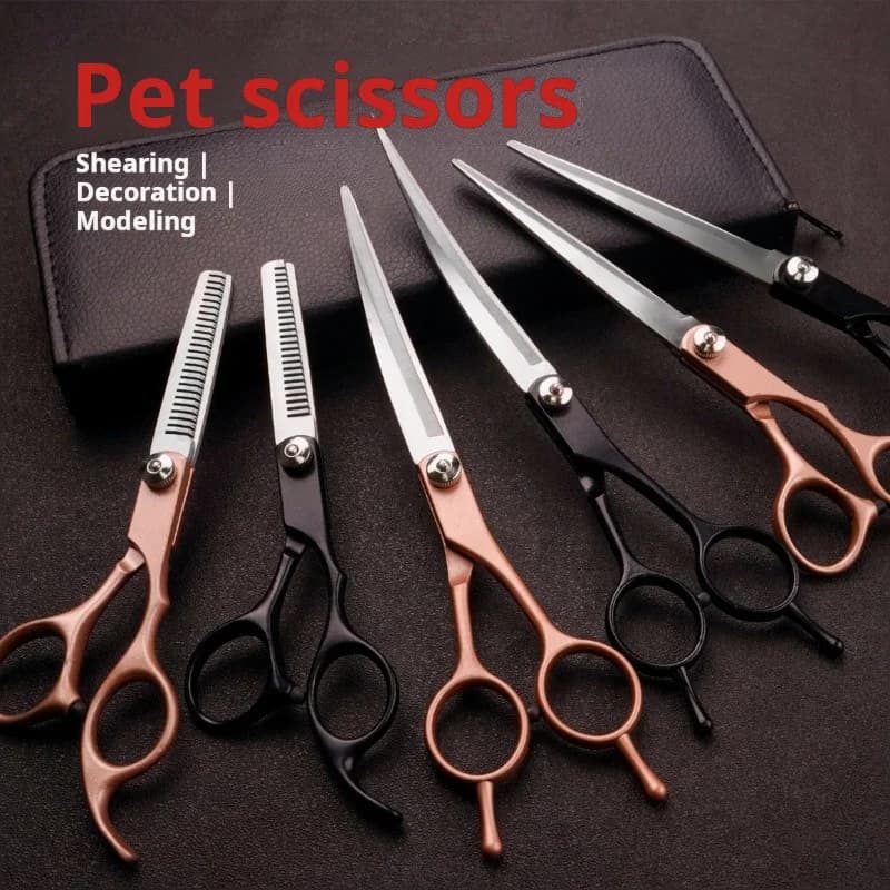 Cesoie per strumenti per toelettatura cani e gatti Set di forbici professionali per sfoltire il taglio di animali domestici da 6,0 pollici 7 pollici in acciaio inossidabile per taglio di capelli da barbiere T