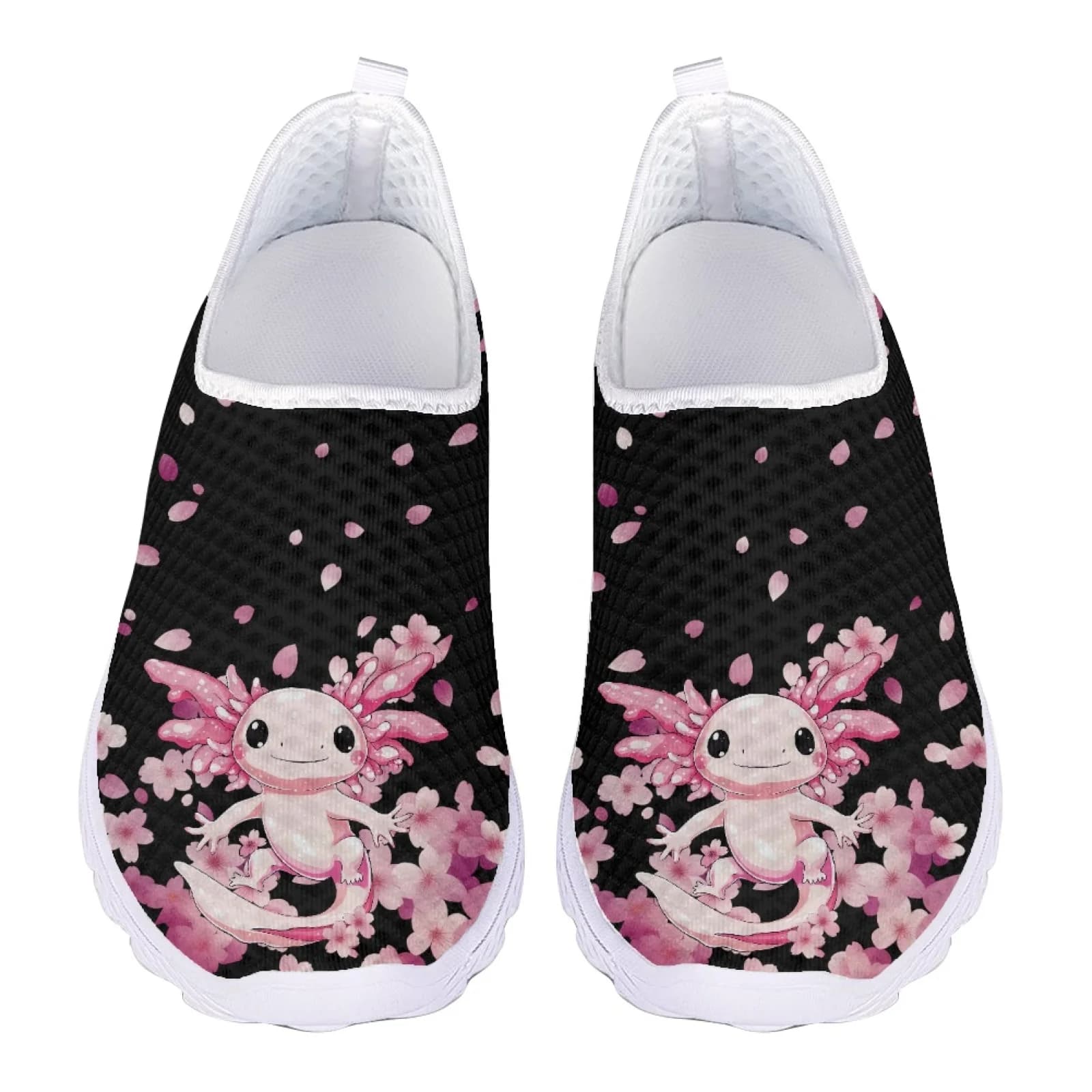 Cartoon Axolotl Stampa Mocassini taglie forti Donna Slip On Sneakers Mesh Scarpe casual da donna Scarpe sportive da jogging estive Scarpe basse da donna