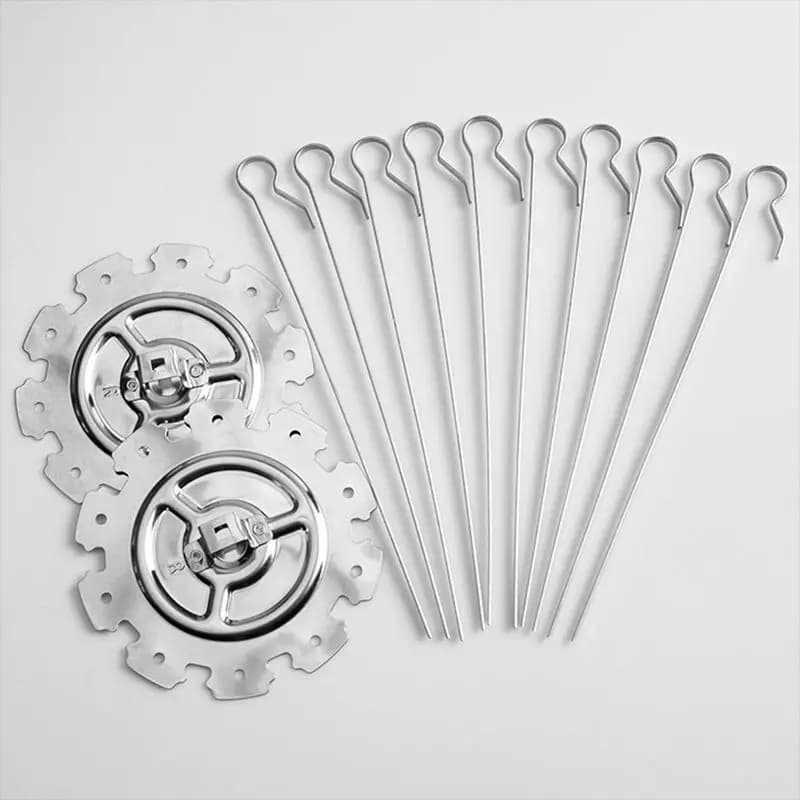 [new] 304 Stainless Steel Rotating Grill Skewers BBQ Grill Cage Air Fryer Lamb Skewers Grill Electric Oven Accessories,25cm