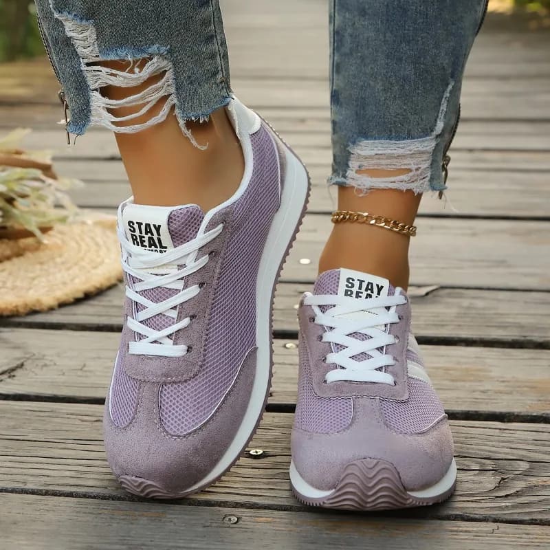 Sneakers da Donna Primavera Autunno Nuove Scarpe di Lusso alla Moda con Strisce Suola Morbida Scarpe Firmate Comode e Traspiranti Scarpe Sportive Femminili
