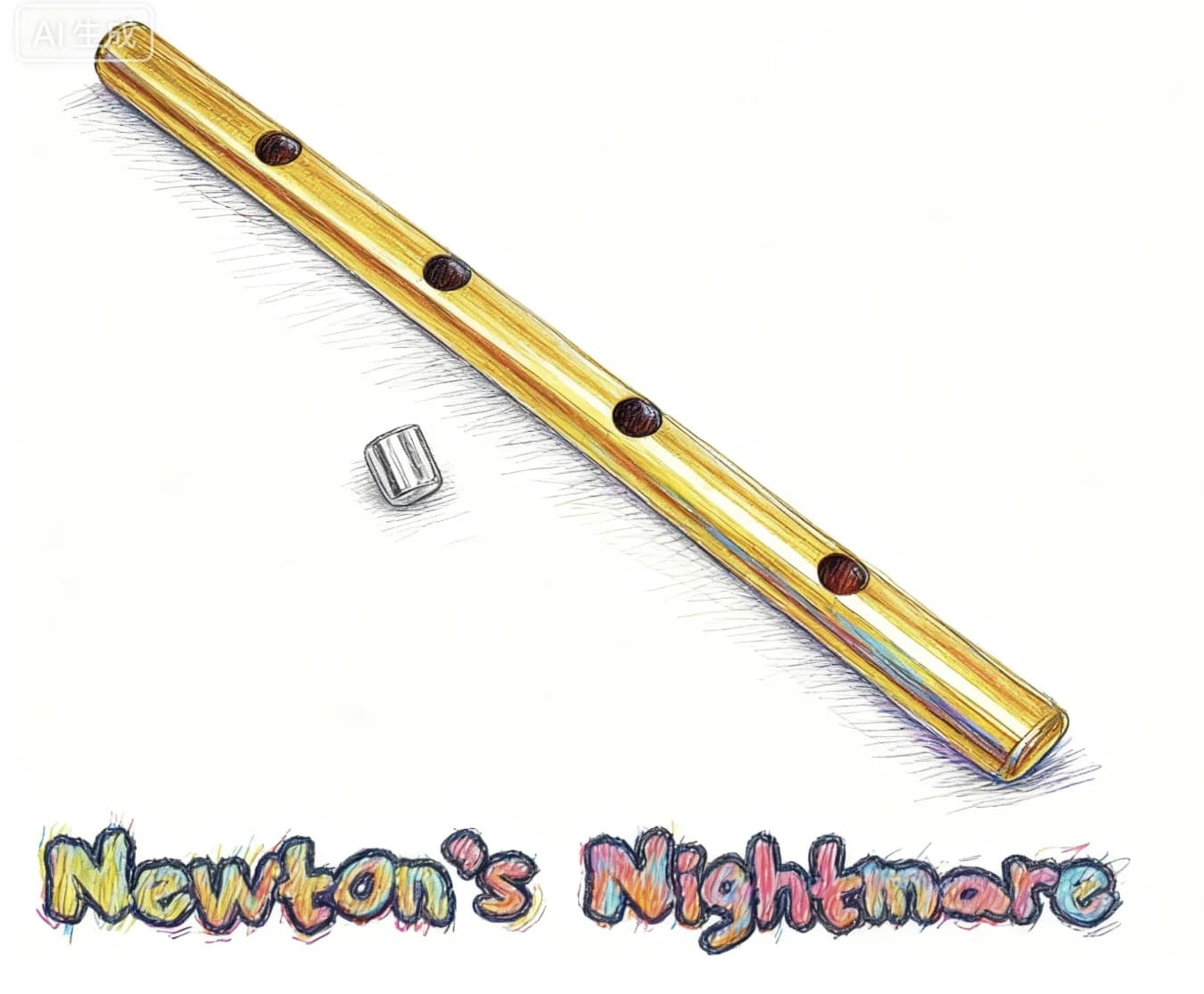 Newton’s Nightmare Magic Trick Gravity Defying Metal Tube Illusion, Close-Up & Stage Magician Props