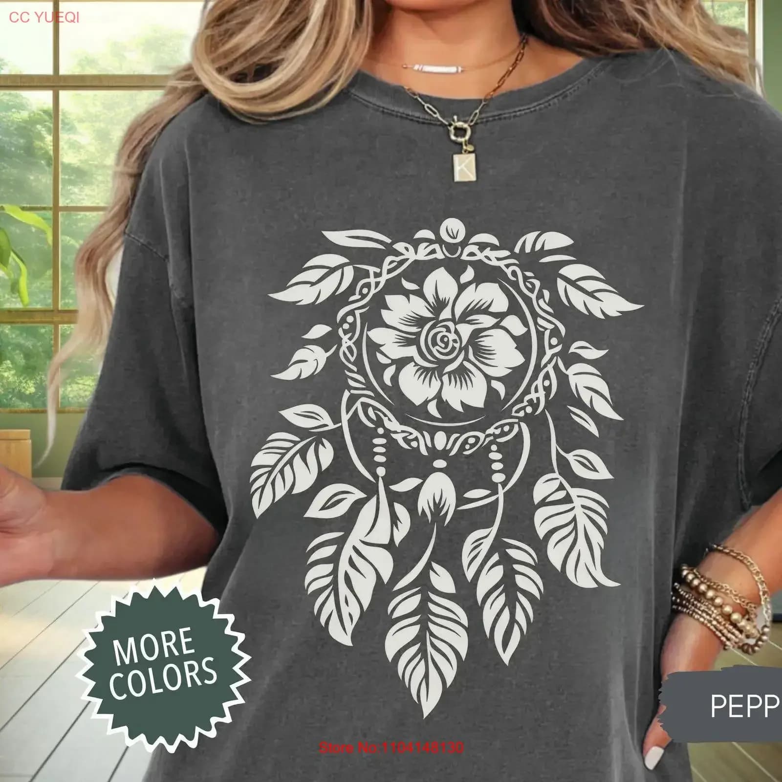 Dreamcatcher T Shirt Spiritualized Spirituality Manifestation Boho Good Luck Oversized Garment Dyed vintage Washed fashion