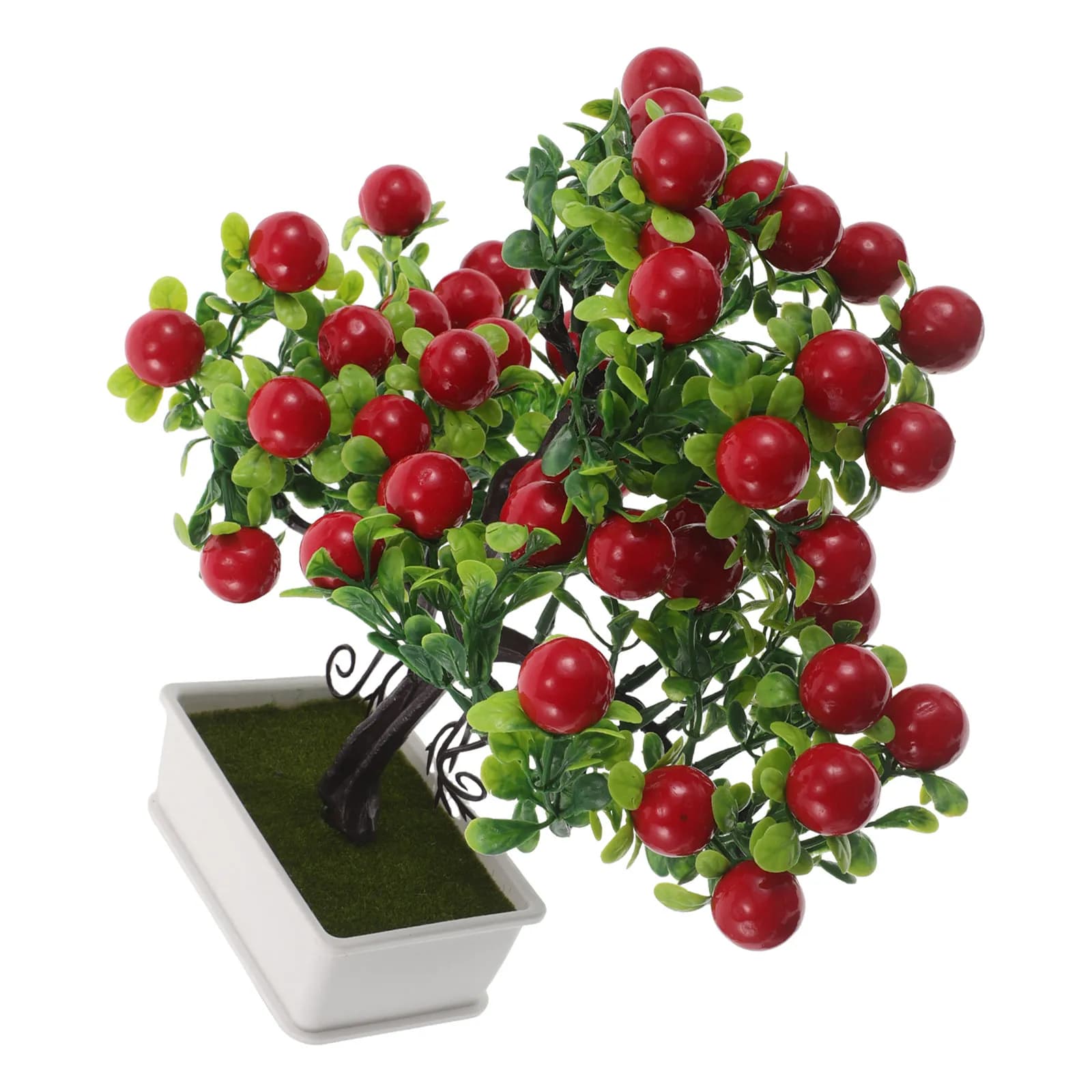Piante Artificiali in Vaso, Albero Realistico con Frutti Finti, Bonsai Decorativo per Casa, Cucina e Centrotavola
