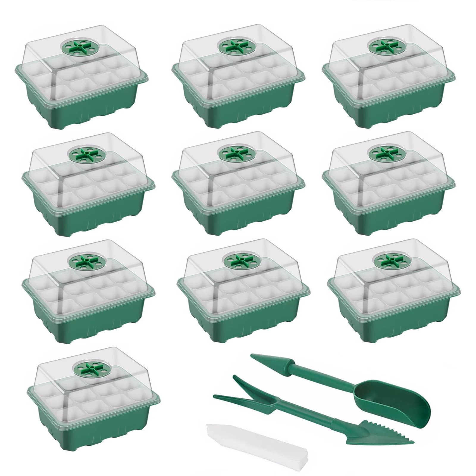 Set of 10 Trays for Semina a 12 Celle, Container for Germination of Seeds, Flowers and Plants, Box for Growing in Garden